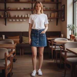 Monkey Ride Jean Skirt, Sz Med, Sustainable fabric , NWT